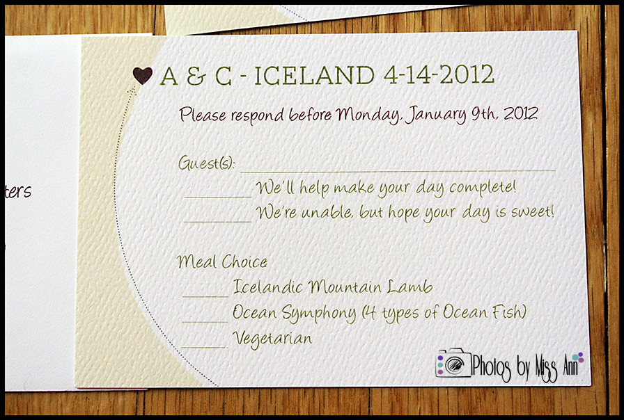 Destination Wedding RSVP Cards | Iceland Wedding Planner
