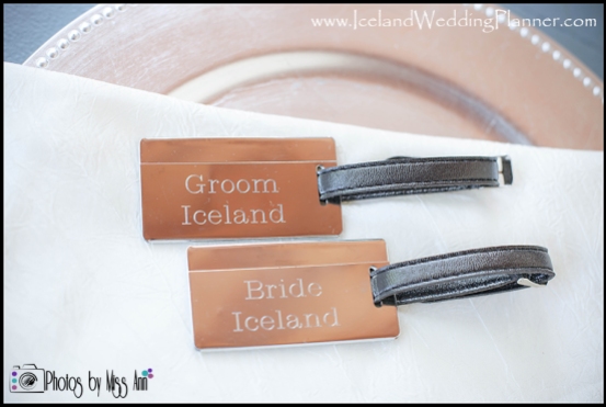Iceland Wedding Favor Engraved Luggage Tags Ann and Chris Peters Wedding