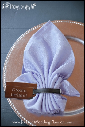 Wedding Favor Luggage Tags as Napkin Ring Iceland Wedding Planner